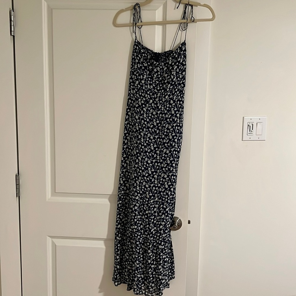 Reformation Navy floral dress